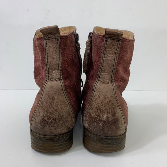 Naya Agave Boots in Wine Red and Brown Suede Leather Size 8 - Picture 3 of 7